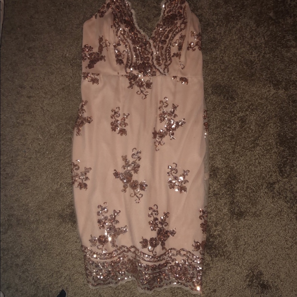 Rose Gold Sequin Dress